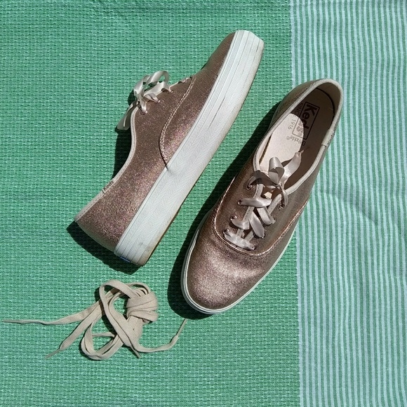 Rose Gold Platform Keds - Picture 2 of 2